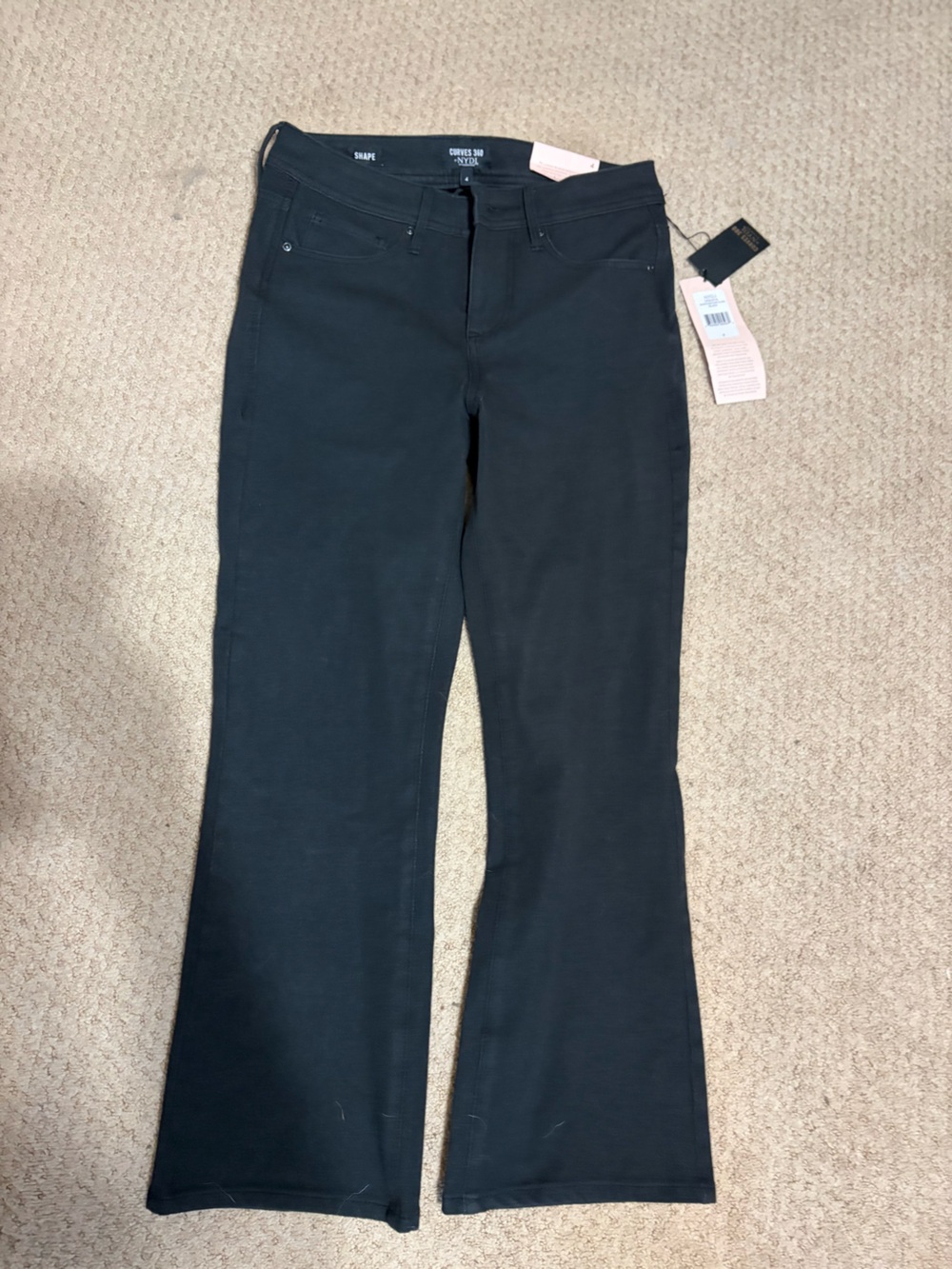 NYDJ Black Shape-Knit Flare Crop Pants